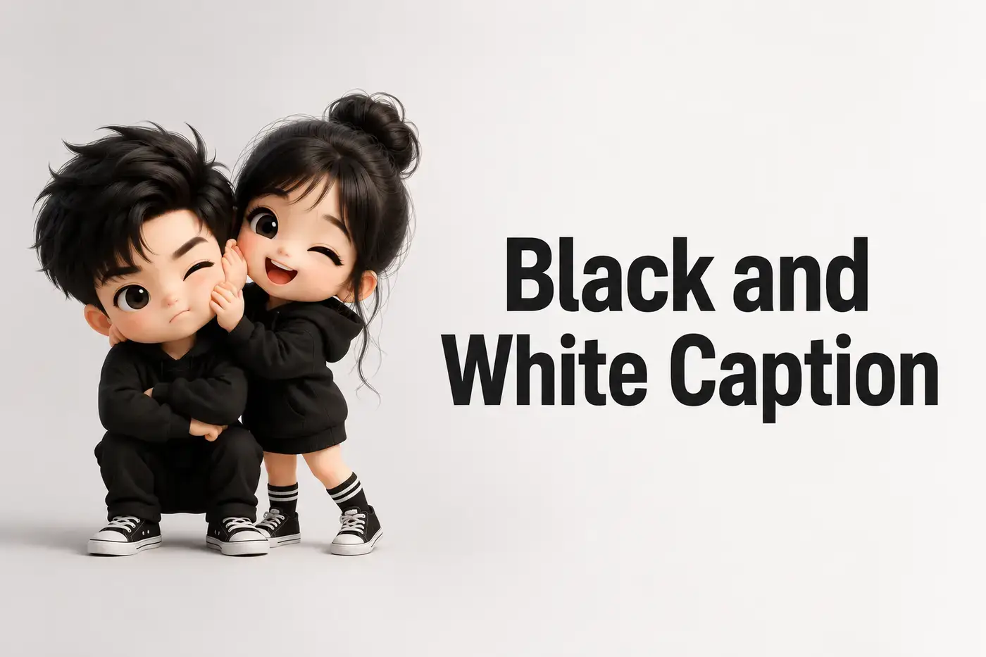 Black and White Caption